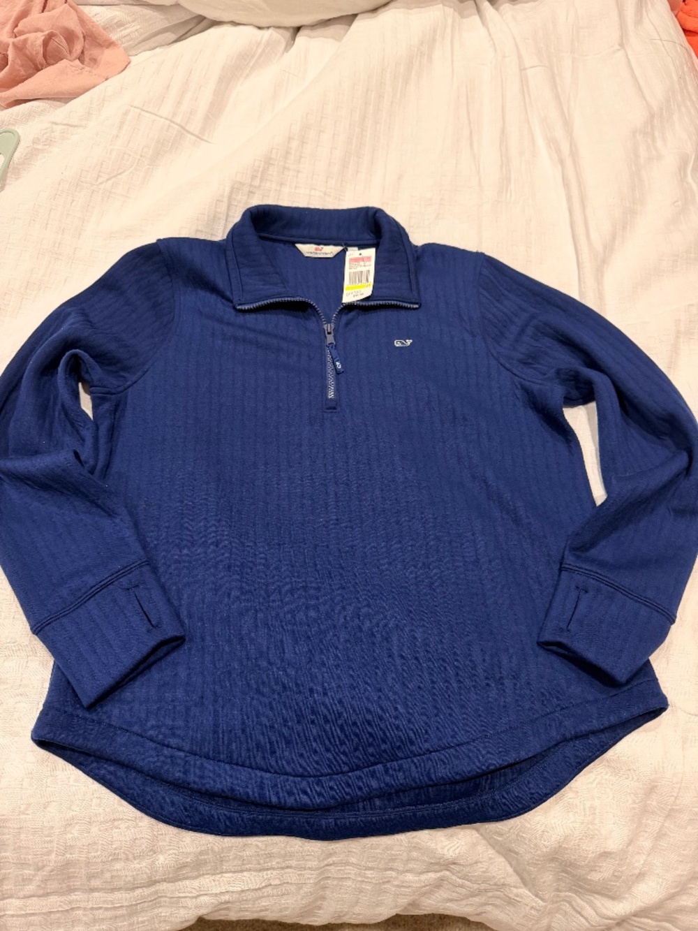 NWT Vineyard Vines Navy Cable Knit !/4 zip pullover M